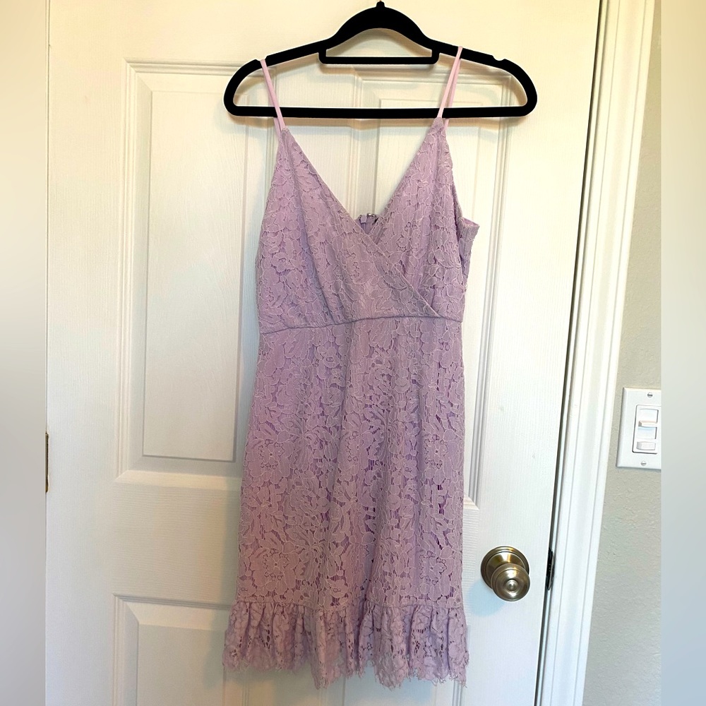 Lavender Chic spaghetti strap mini dress by AQUA!